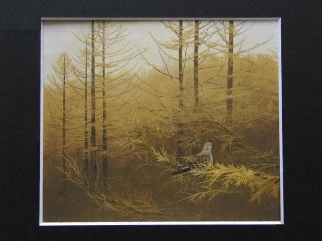 石田武、【秋爽】、希少な額装用画集より、美品、新品額装付