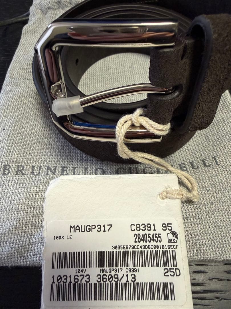 新品！BRUNELLO CUCINELLI リバースレザーベルト95チップ付き - メルカリ