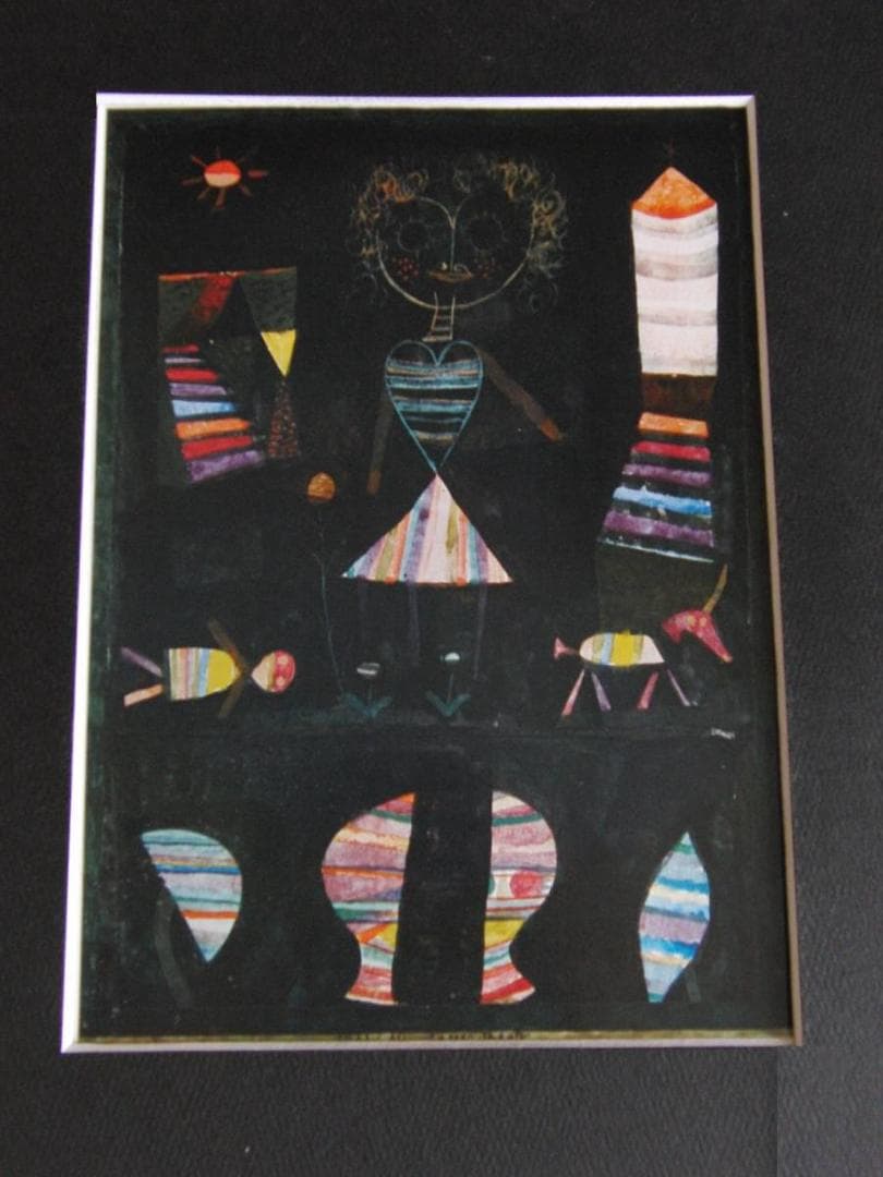 パウル・クレー、【人形芝居】、希少な額装用画集より、状態良好、新品額装付