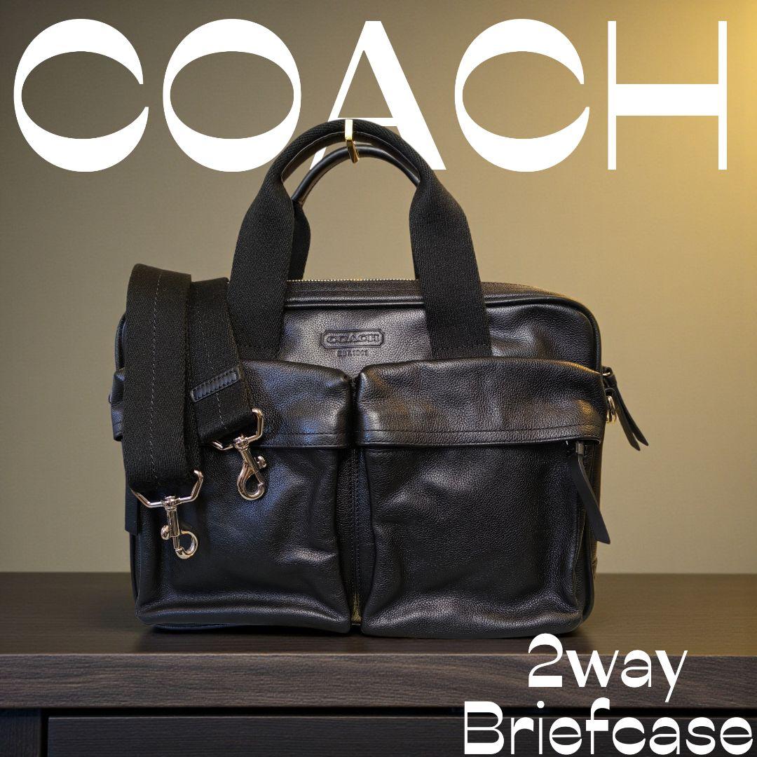 美品✨COACH ブリーフケース 2way レザー ブラック A4収納 コーチ