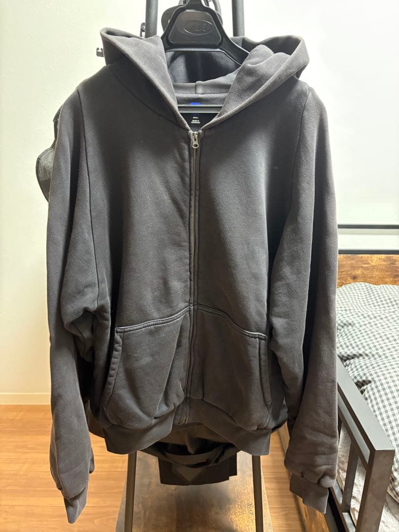 yeezy gap ブラック　ダブルフェイス　ジップフーディ　ジップパーカー　S