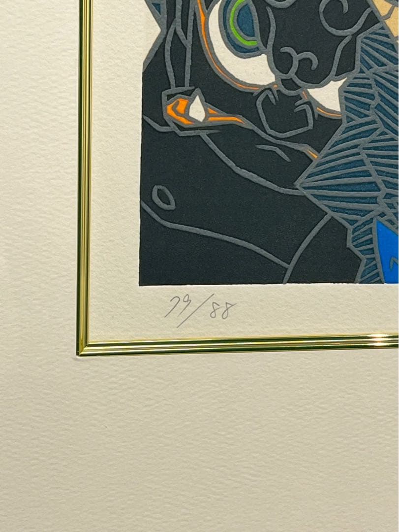 瀧下和之《毘沙門天図》木版画 2020年 79/88