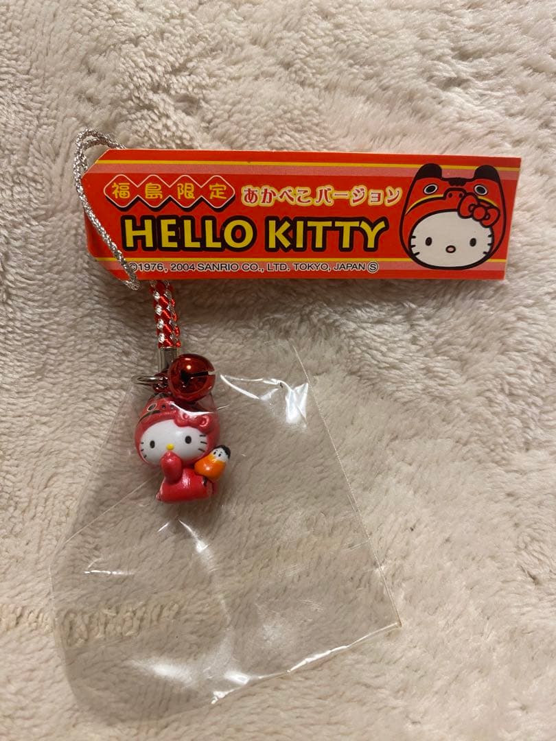 ご当地キティ 根付ストラップ 福島限定 あかべこ バージョン 2004