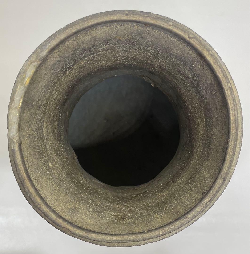 須恵器 波状文広口壺 古壺 胡麻垂れ 花入 k299