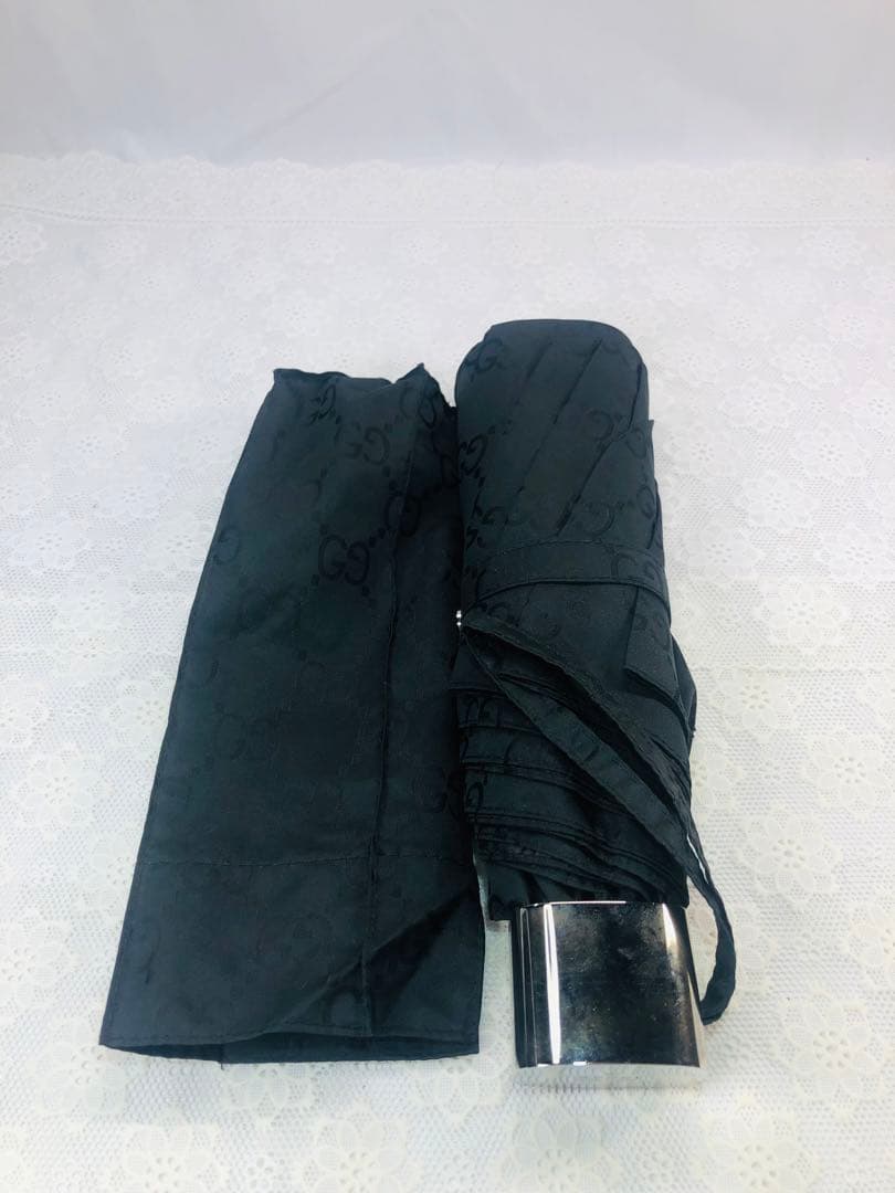 GUCCI/グッチ 折り畳み傘 GG柄 ナイロン 傘 ブラック