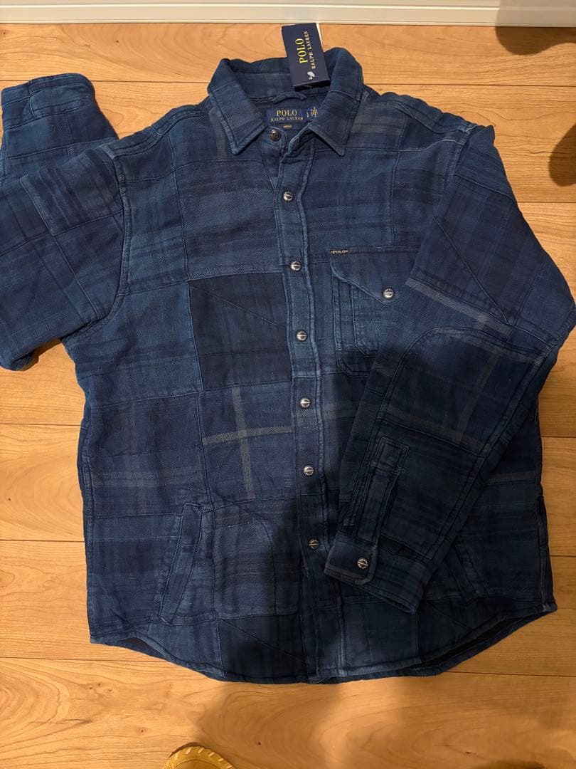 ラルフローレン パッチワーク シャツジャケット インディゴ デニム