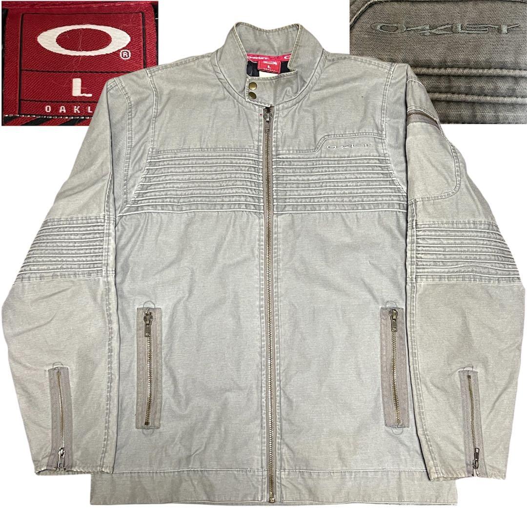 【即購入可】90s赤タグオークリーコットンシングルライダースダック地ギミック多数