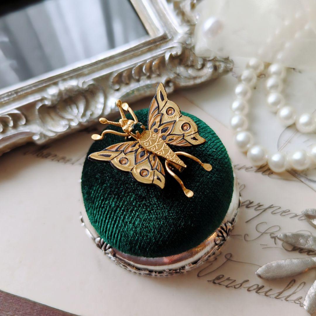 象嵌細工 ダマスキナード 昆虫 インセクト ブローチ 蝶々 バタフライ