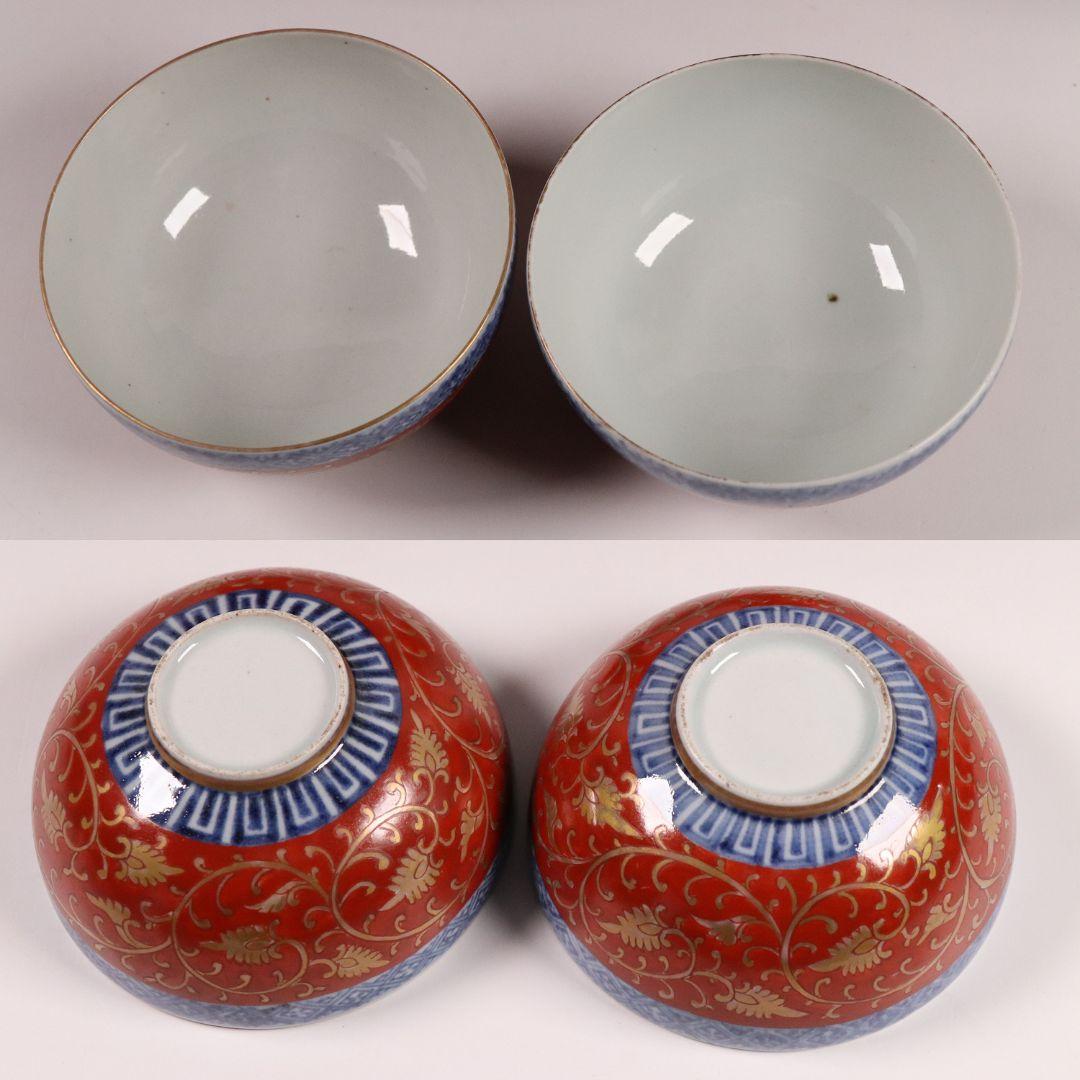 MA454 時代 桐唐草金蒔絵 朱塗 高茶台一対 天目台 赤絵 茶器