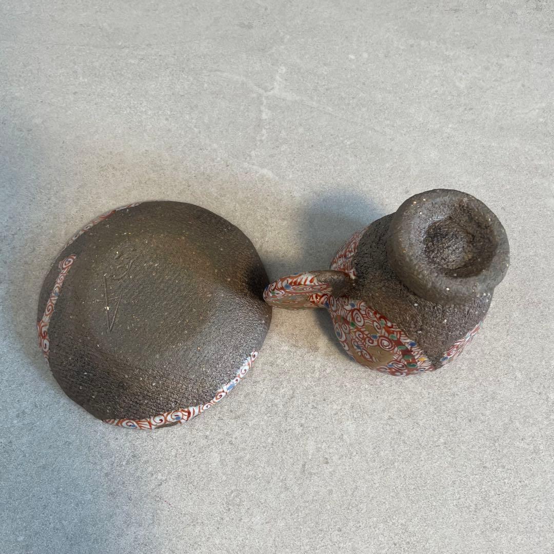 メルカリ便】人気陶芸作家 苧坂恒治作 渦赤絵 手描き カップ&ソーサー