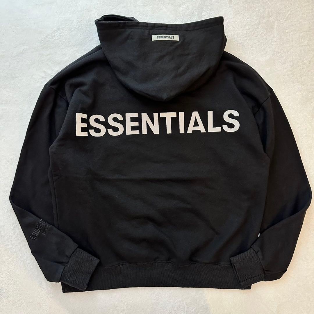 FOG ESSENTIALS パーカー男女兼用 M 高級感 フート付き反射ロゴ