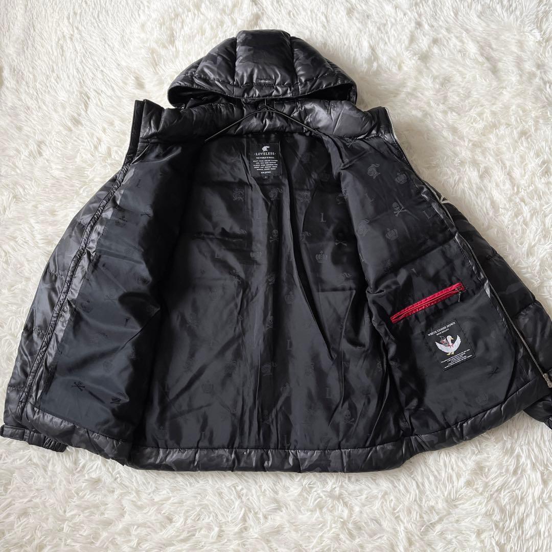ラブレス ダウンジャケット ホワイトグース カモフラ柄 刺繍 ナイト
