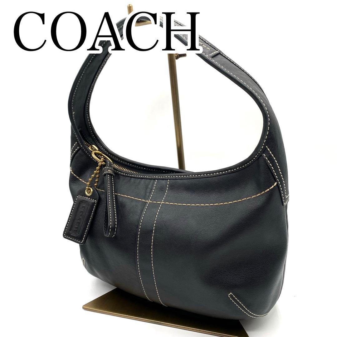 極美品 COACH コーチ ハンドバッグ ブラック レザー 10739 - メルカリ