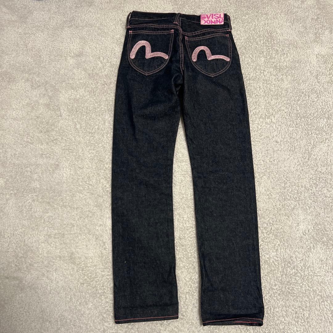 美品✨エビスEVISU デニム ピンク カモメ ステッチ ジーンズ24インチ