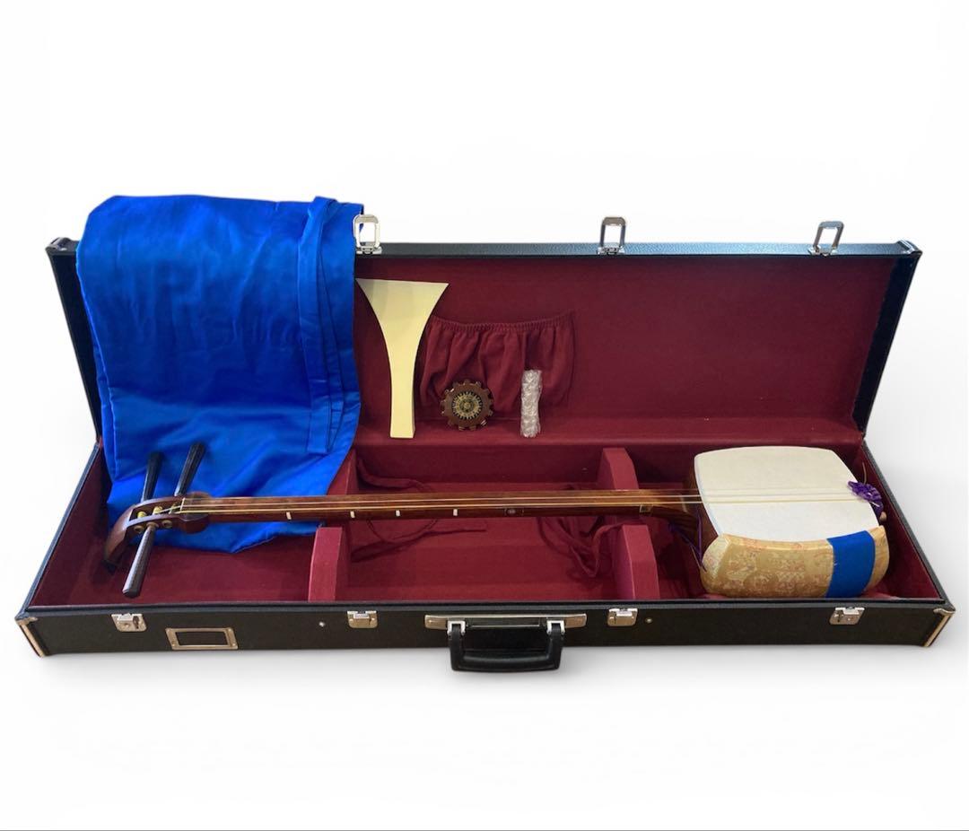 美品 高級 三味線 長唄 地唄 ケース付き 民謡 舞台付属品あり 三味線ケース 新・超軽量長ケース・超撥水（細棹・中棹三味線用/長唄