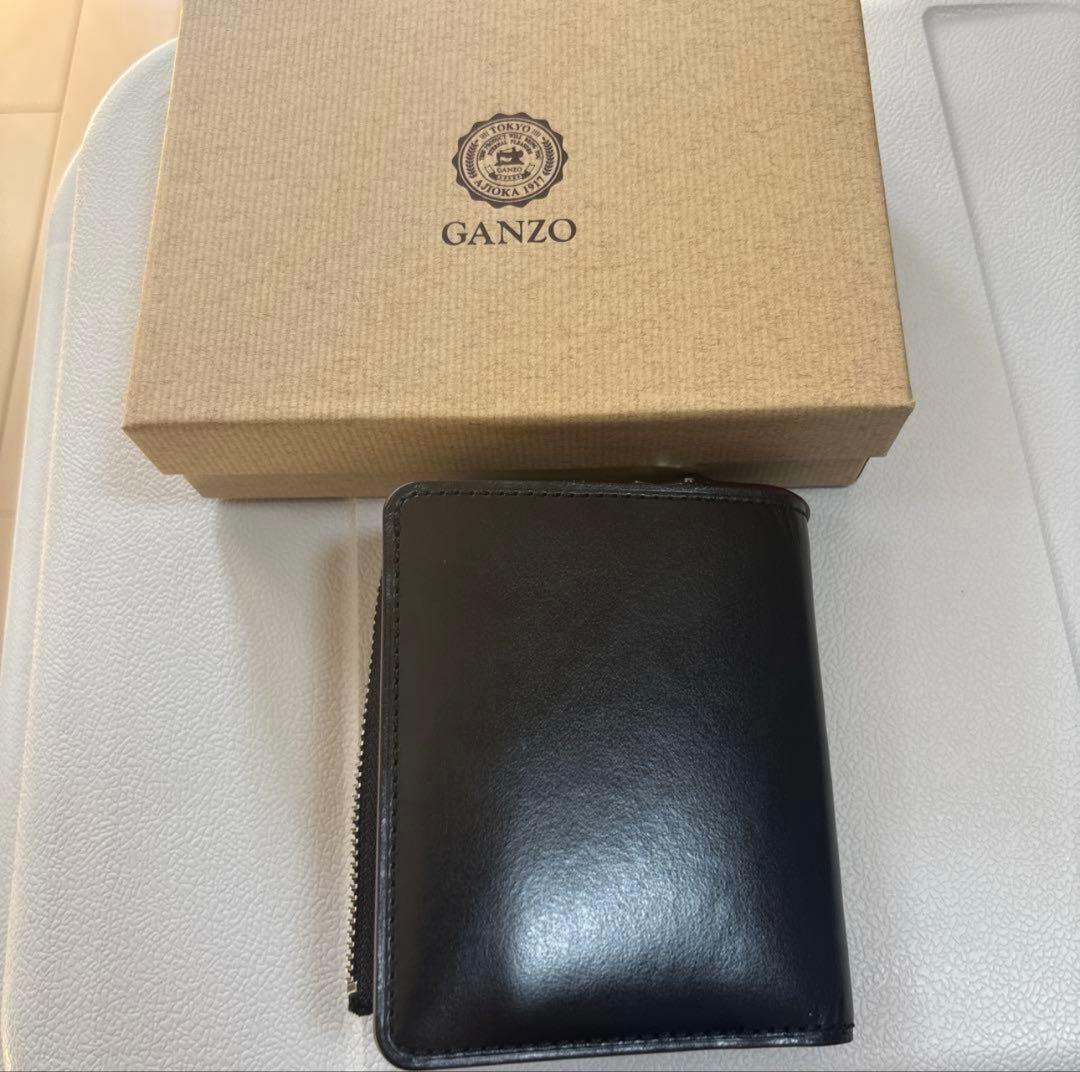 GANZO】AVON Lファスナー二つ折り財布 ブラック - メルカリ