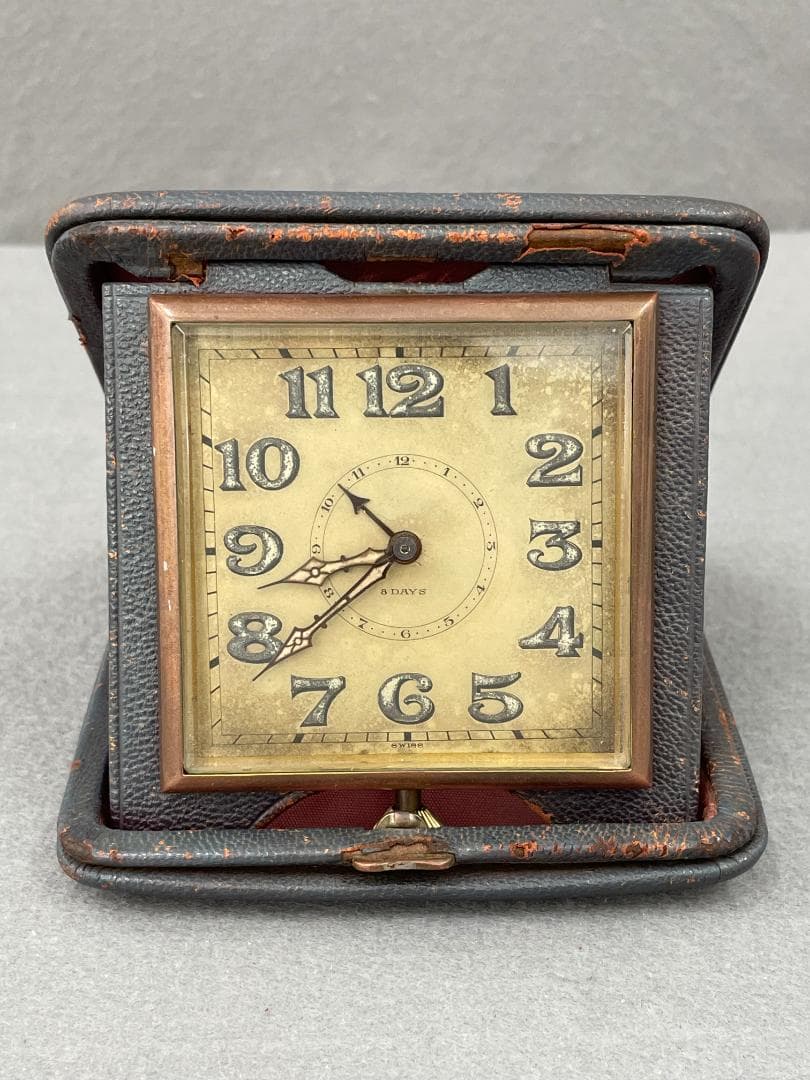 スイス製 折りたたみ時計 トラベルクロック 手巻き アンティーク ヴィンテージ