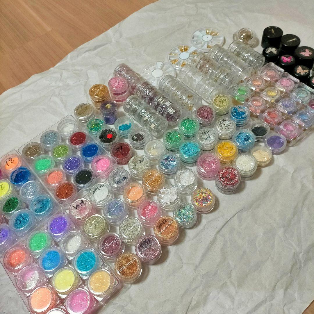 ジェルネイル まとめ売り カラージェル パーツ ラメ ホロ ストーン シェル