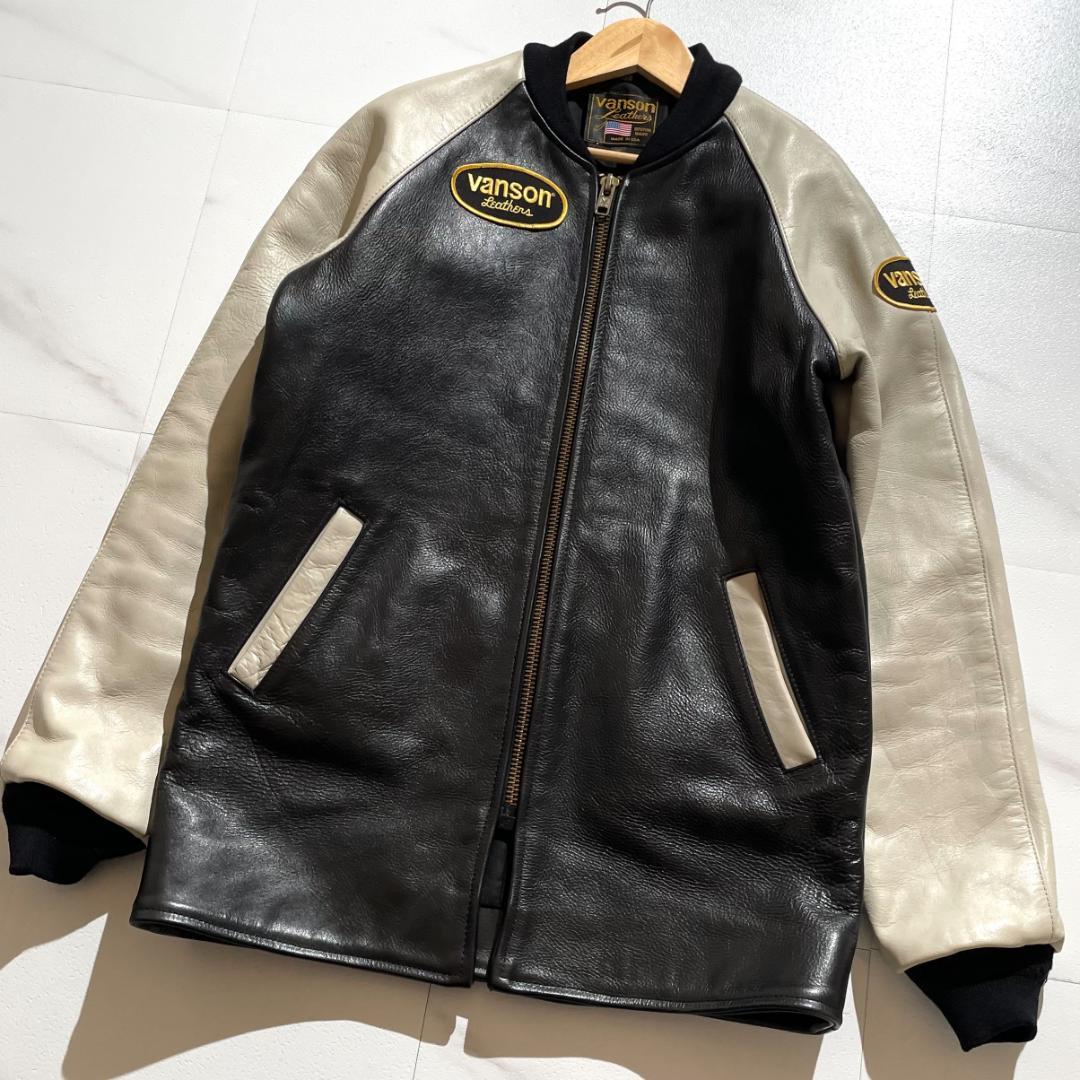 希少　VANSON TJV　ロング　チームジャケット　フルレザー　スタジャン