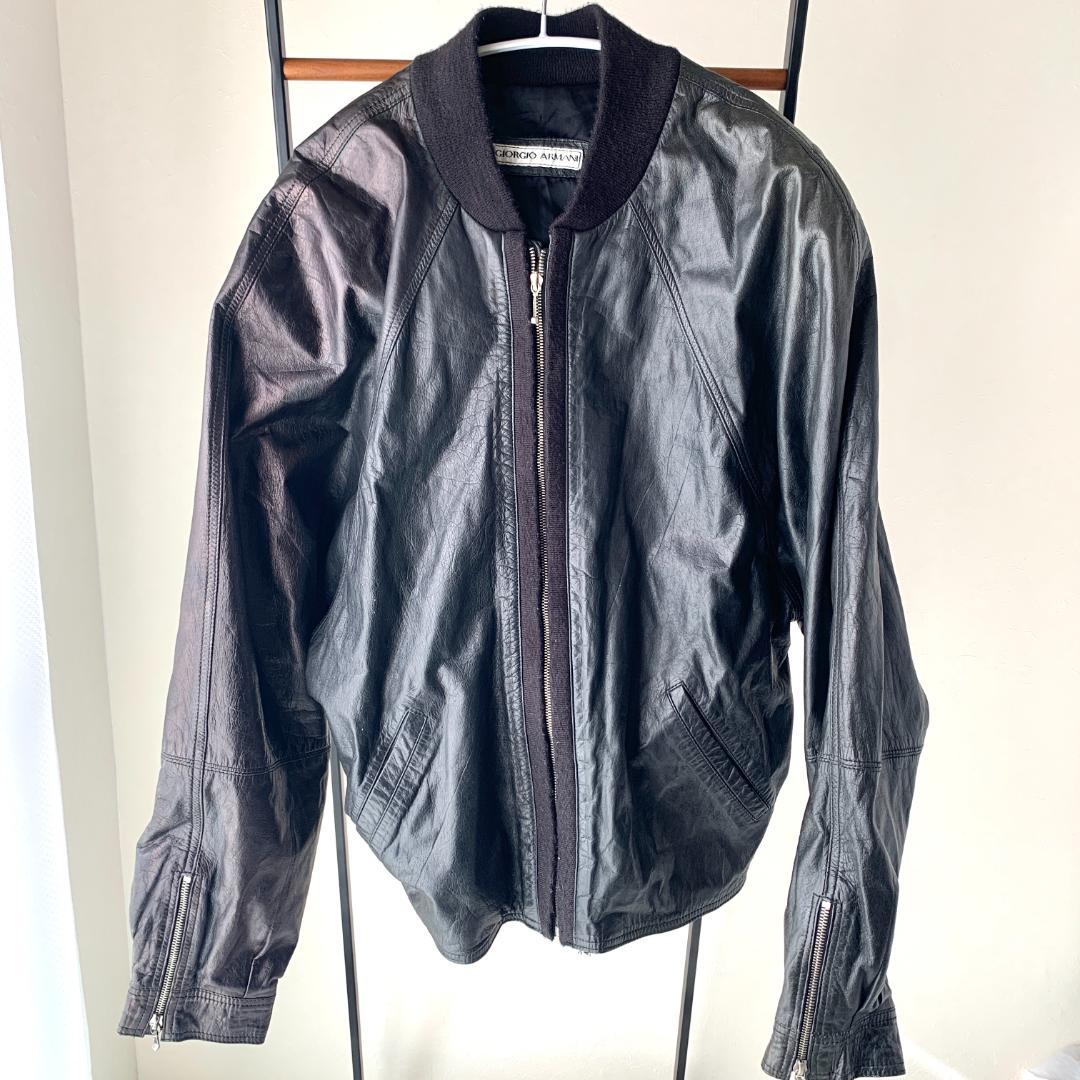 【英国製/riri】80-90s ヴィンテージ レザージャケット 訳あり L相当