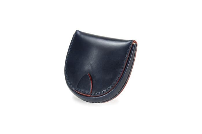 GANZO THIN BRIDLE 馬蹄小銭入れ navy wildswans