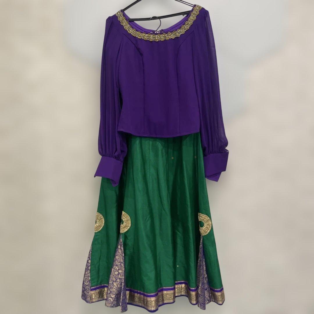 フラメンコドレス 紫緑 M〜Lサイズ　カラスコ着用モデル 11_000000013787.jpg?1727851225