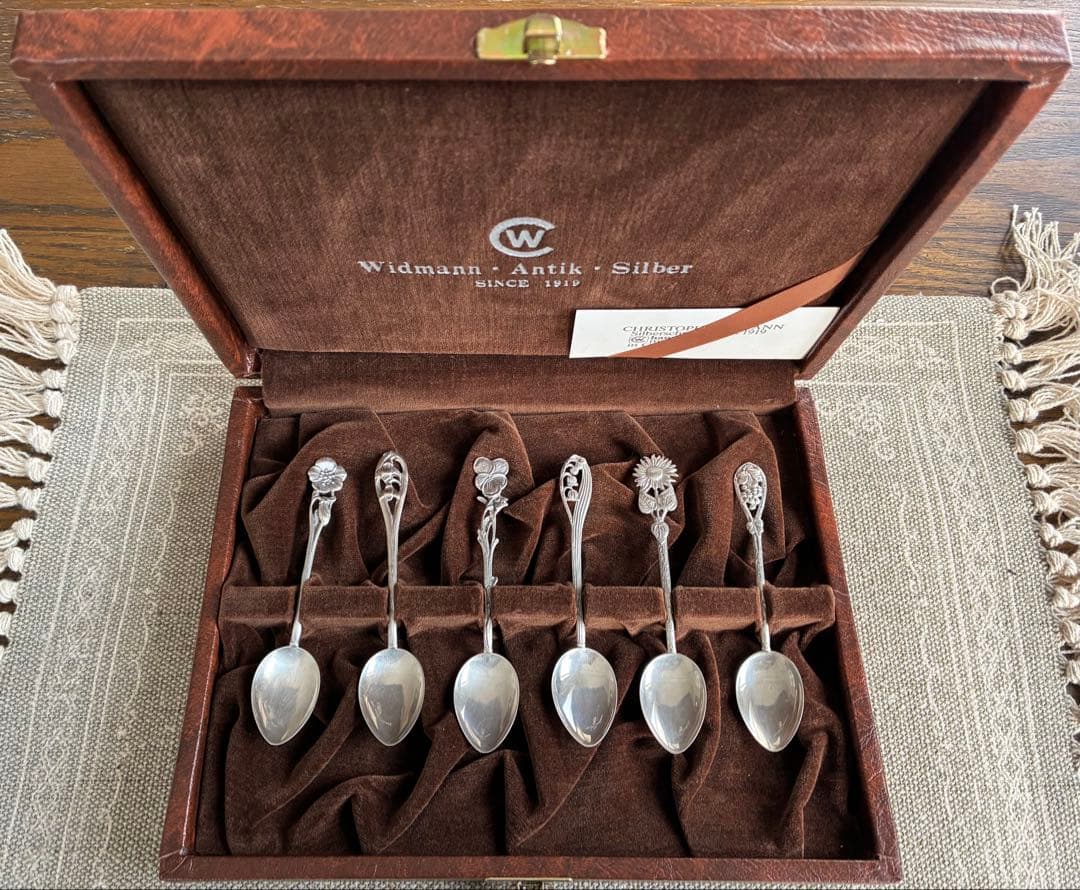 【希少】クリストフ ウィドマン銀製スプーン レザー調専用箱