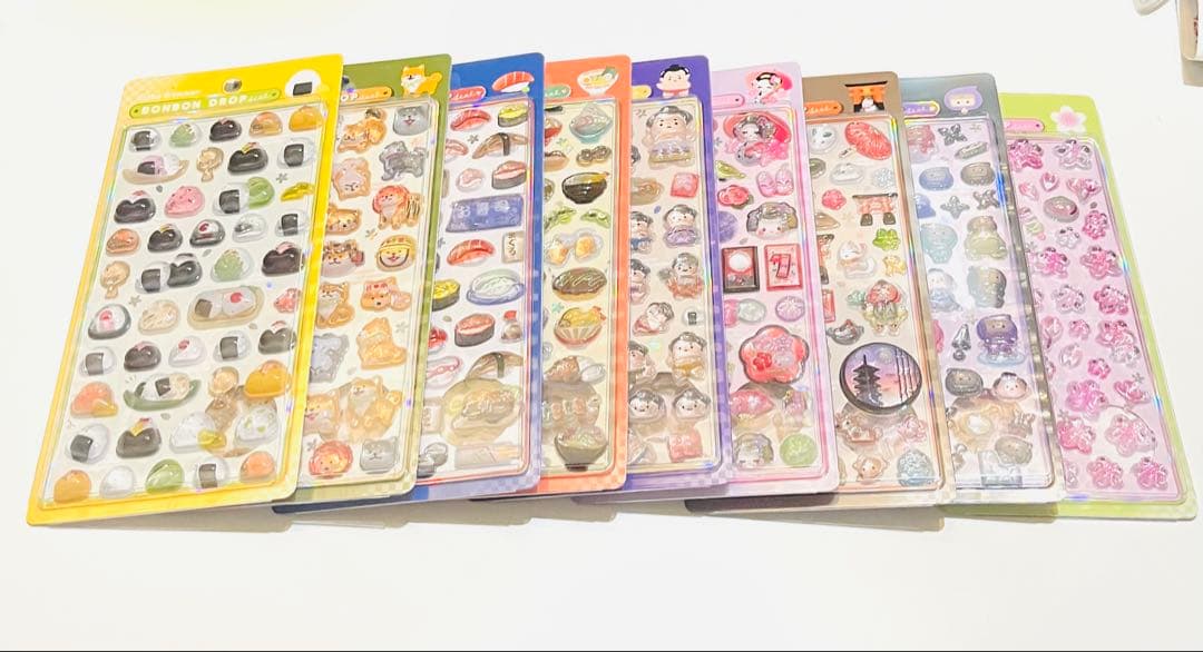 ボンボンドロップシール　和柄　9枚