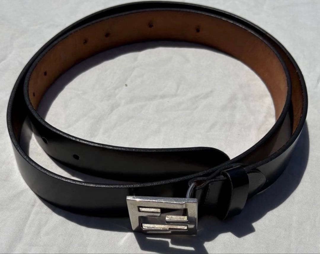 FENDI ベルト　FF Squared FF belt Leather Black | Fendi