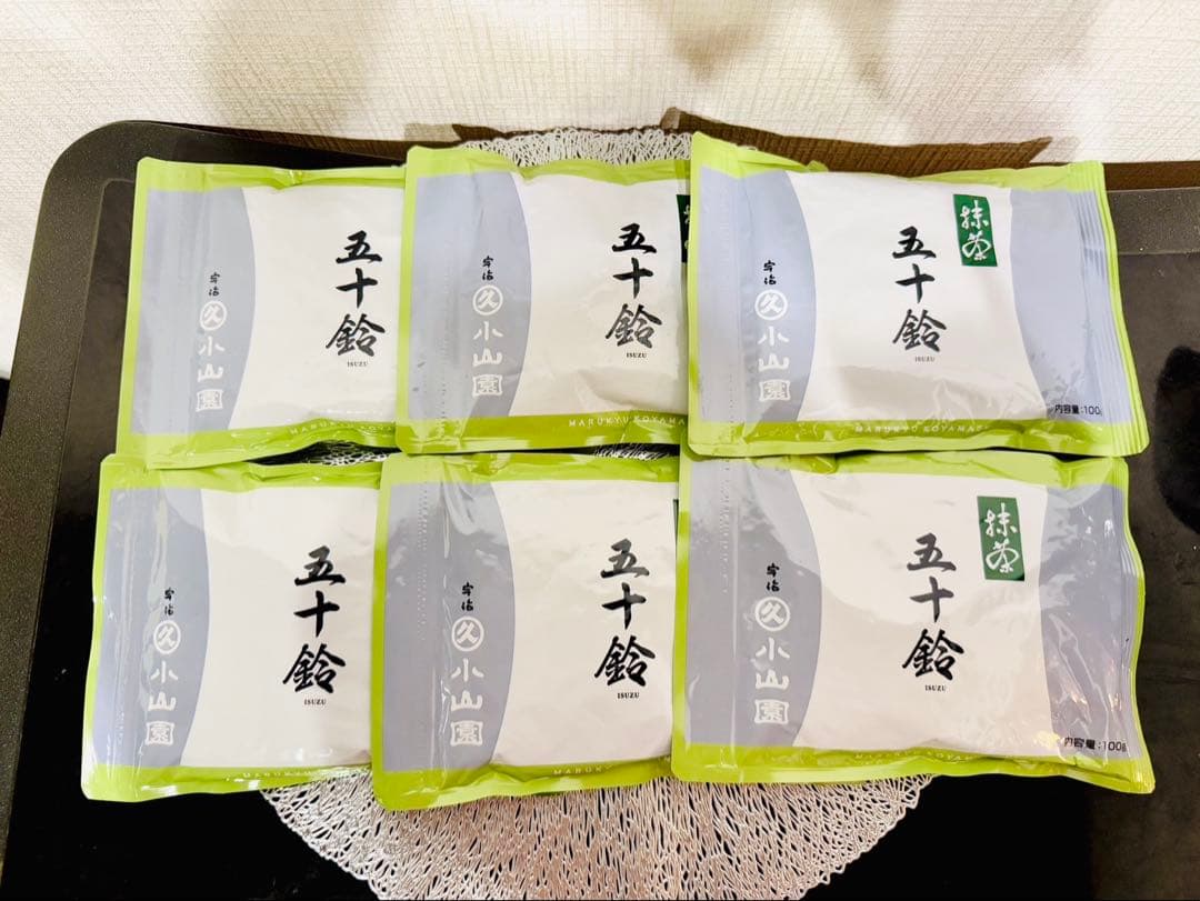 【新品・未開封】丸久小山園 抹茶「五十鈴」100g袋×6 抹茶 宇治 丸久小山園 天授 40g 缶詰（てんじゅ）全国茶品評会受賞抹茶
