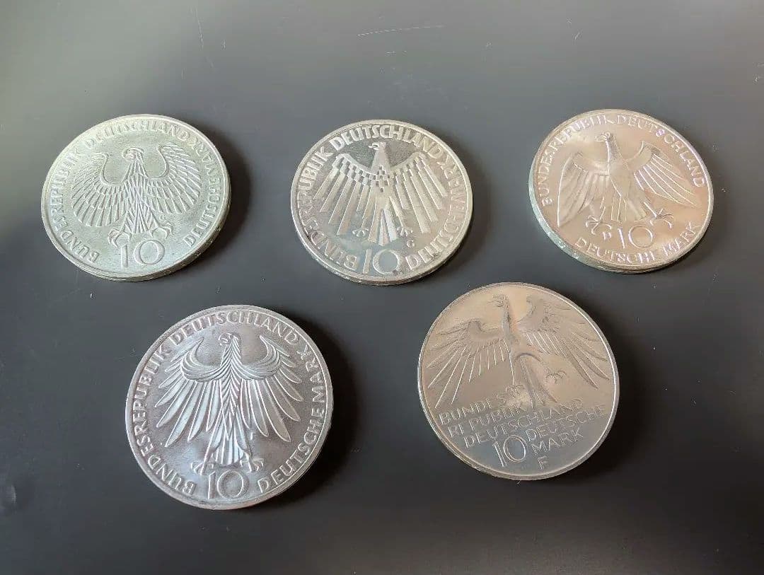 1972年ミュンヘンオリンピックの記念硬貨セット10マルク5枚 - メルカリ