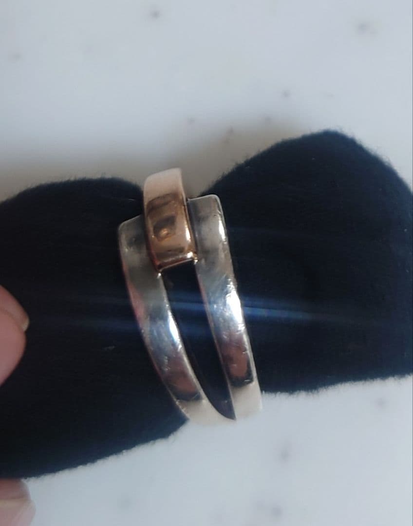 シルバー925 K18　リング　9号