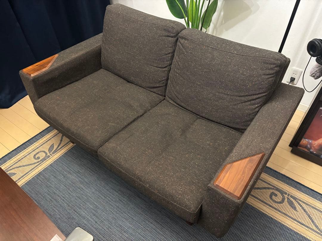 unico ウニコ ブラウン ファブリックソファ