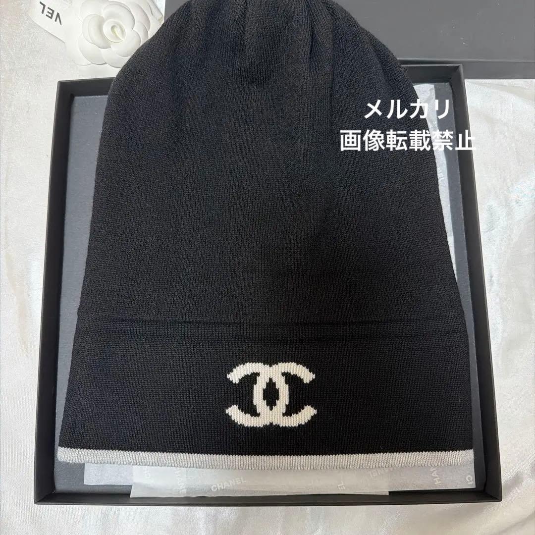 新品未使用 CHANEL 25Cニット帽 限定 ブラック シャネル - メルカリ