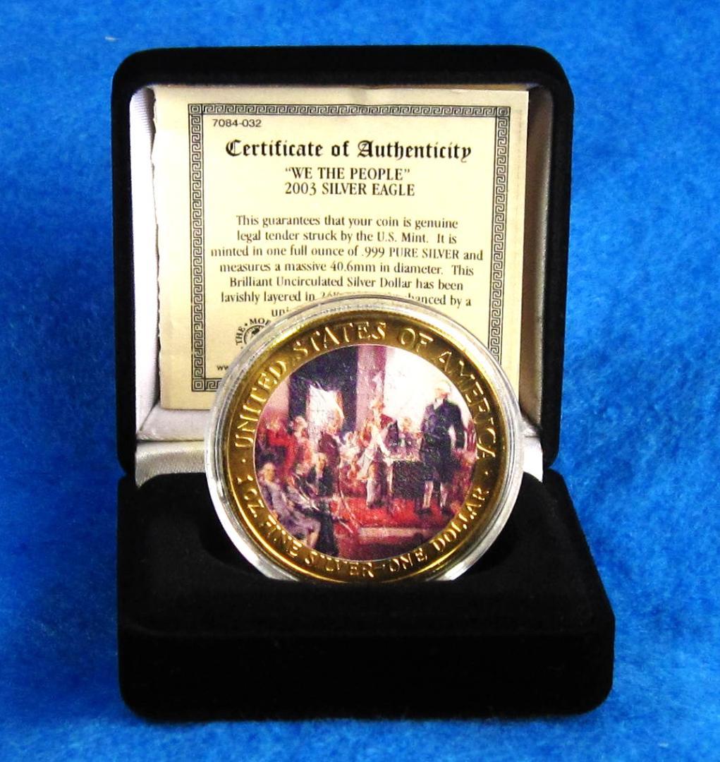 03年 カラー アメリカンシルバーイーグル 1オンス銀貨