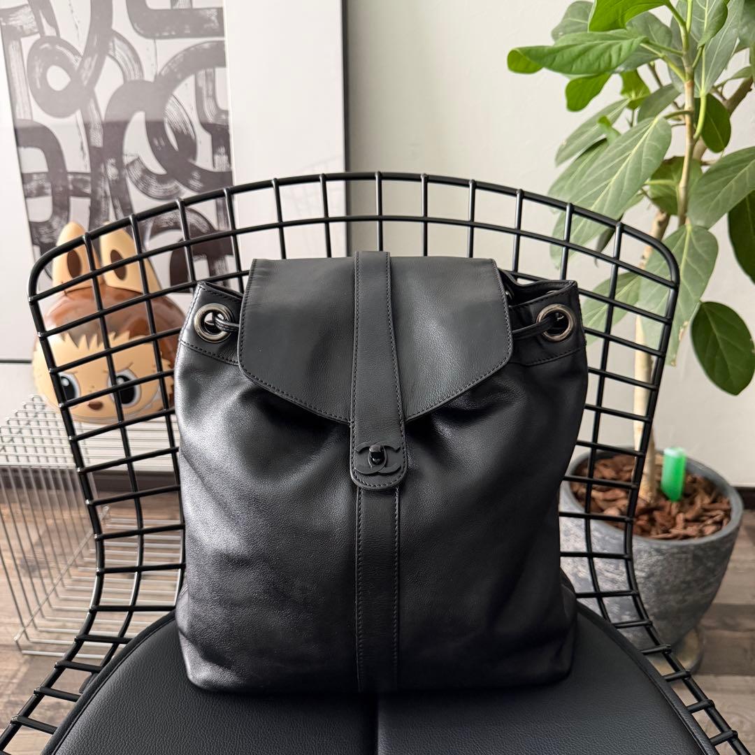 CHANEL ココマーク ターンロック ソーブラック ヴィンテージ リュック