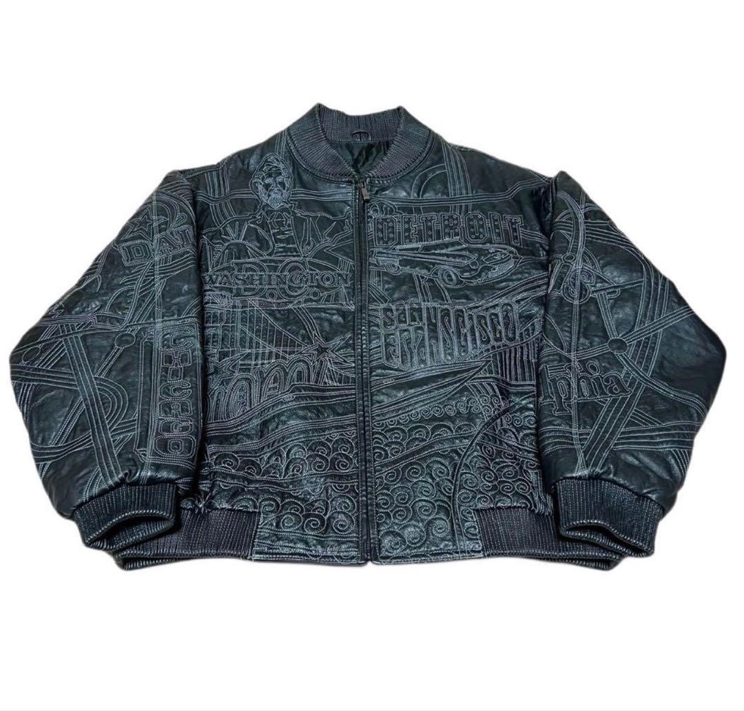 MAX USA 自由の女神　レザージャケット　ブラック　pelle pelle