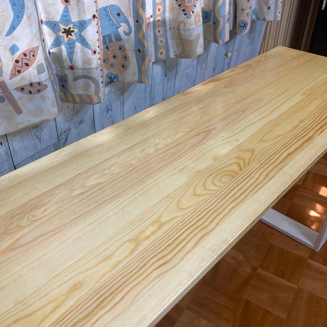 机 テーブル カウンター 幅130cm 天板パイン集成材 - メルカリ