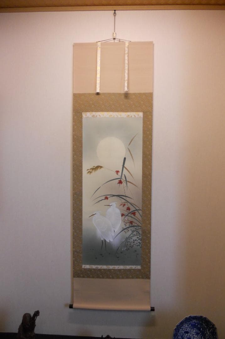 掛け軸 桜井浩堂 四神山水図 絹本 希少 軸装 茶道具 掛軸 です。