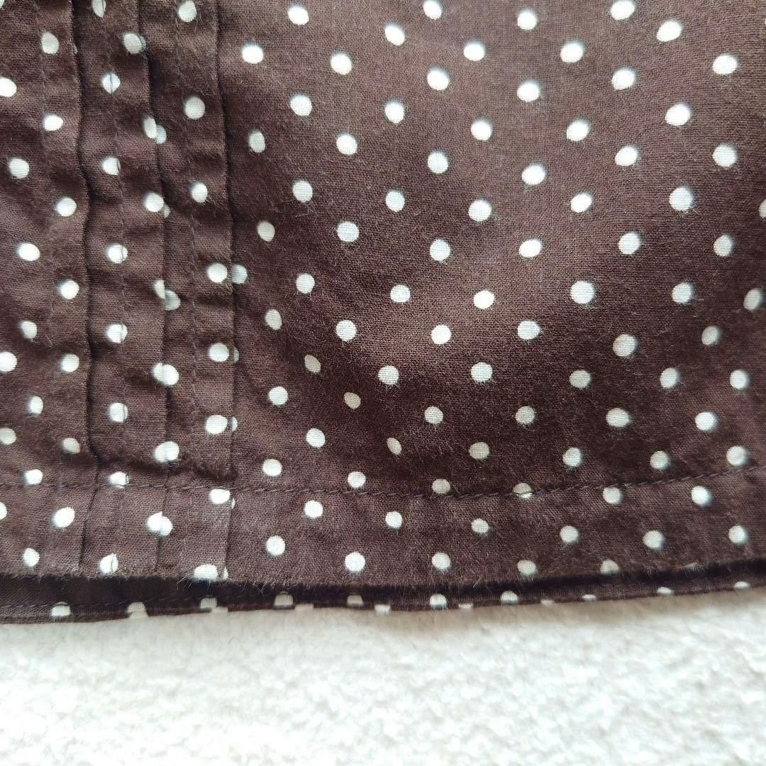 あたりアリ】45R タペットドットプリントのカットワークフリルブラウス