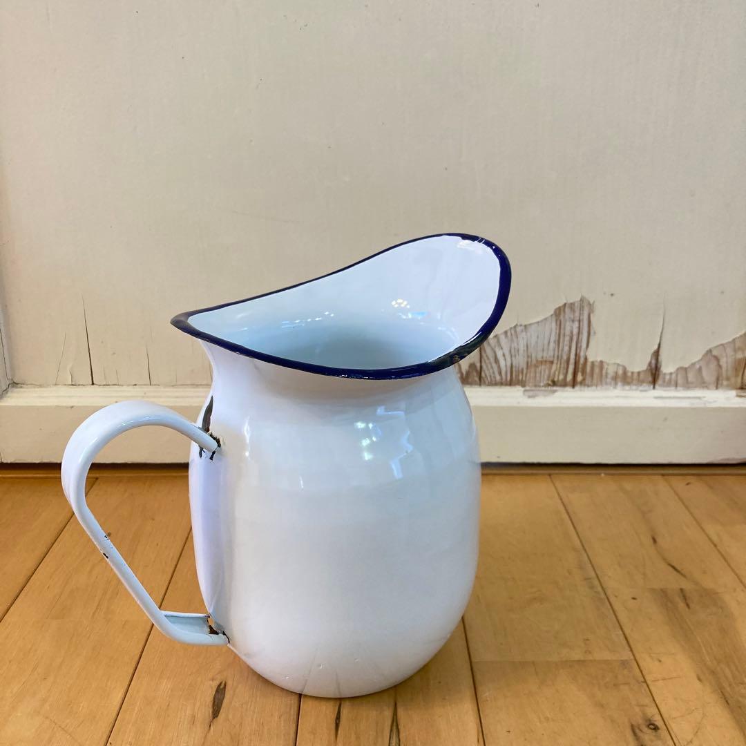 ☆アンティーク☆ホーロー 琺瑯 ピッチャー 水差し ホーロー ジャグ