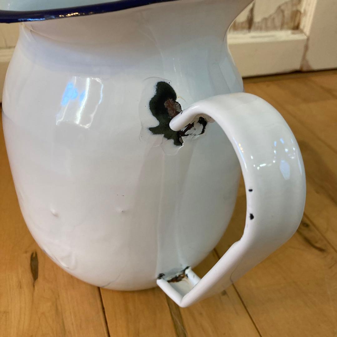 ☆アンティーク☆ホーロー 琺瑯 ピッチャー 水差し ホーロー ジャグ