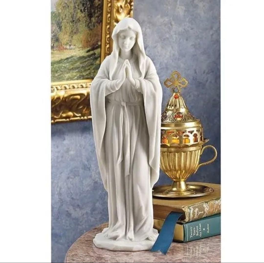 大理石風 聖母マリア像 彫像 彫刻高さ 約29ｃｍ キリスト教美術 カトリック