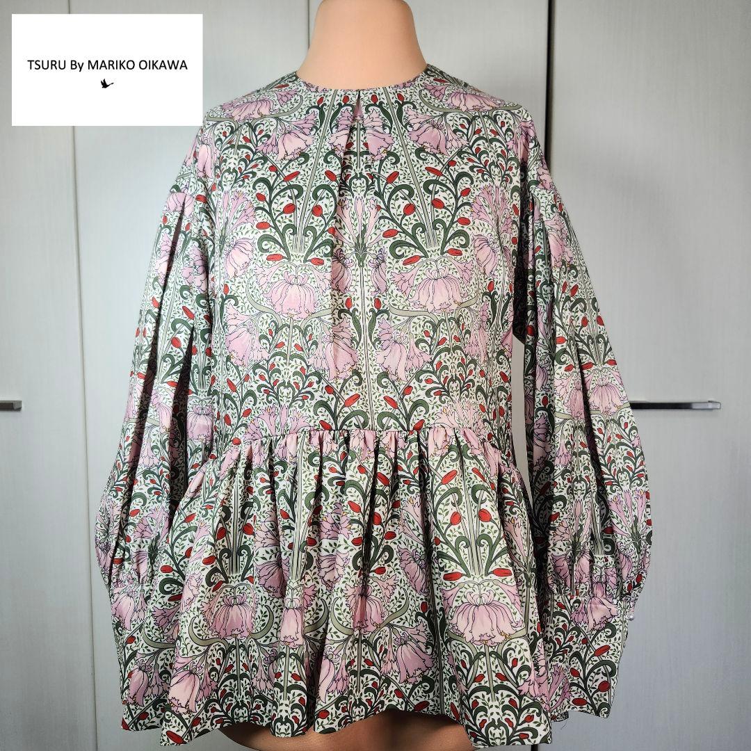 美品 Tsurubymarikooikawa フラワー柄ペプラムブラウス フリー - メルカリ