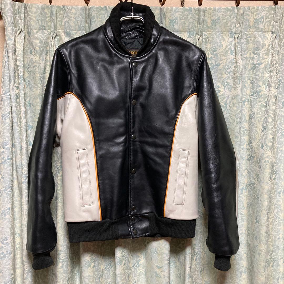 Vanson レザージャケット 38サイズ ブラック/ホワイト