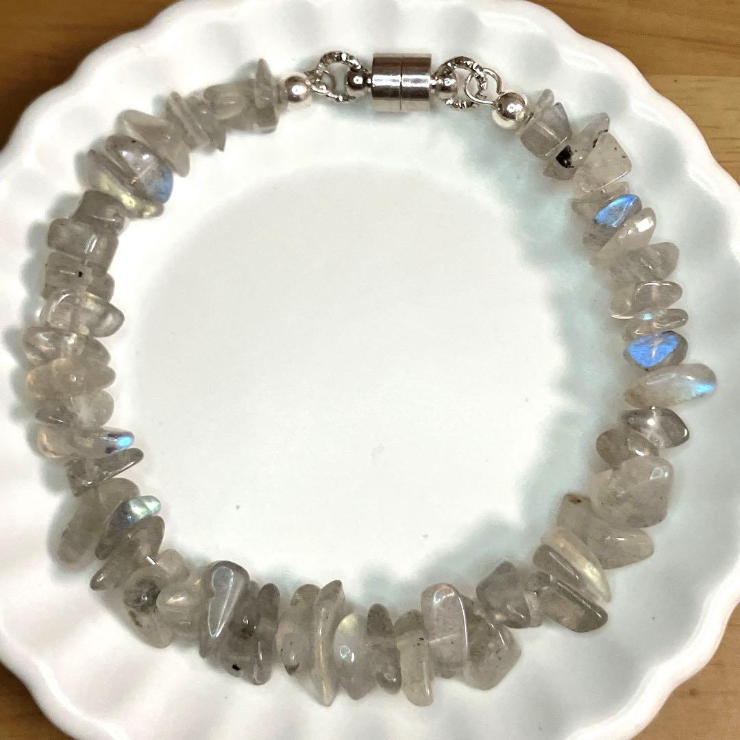 ラブラドライト細石ブレスレット 内径約16センチ - メルカリ