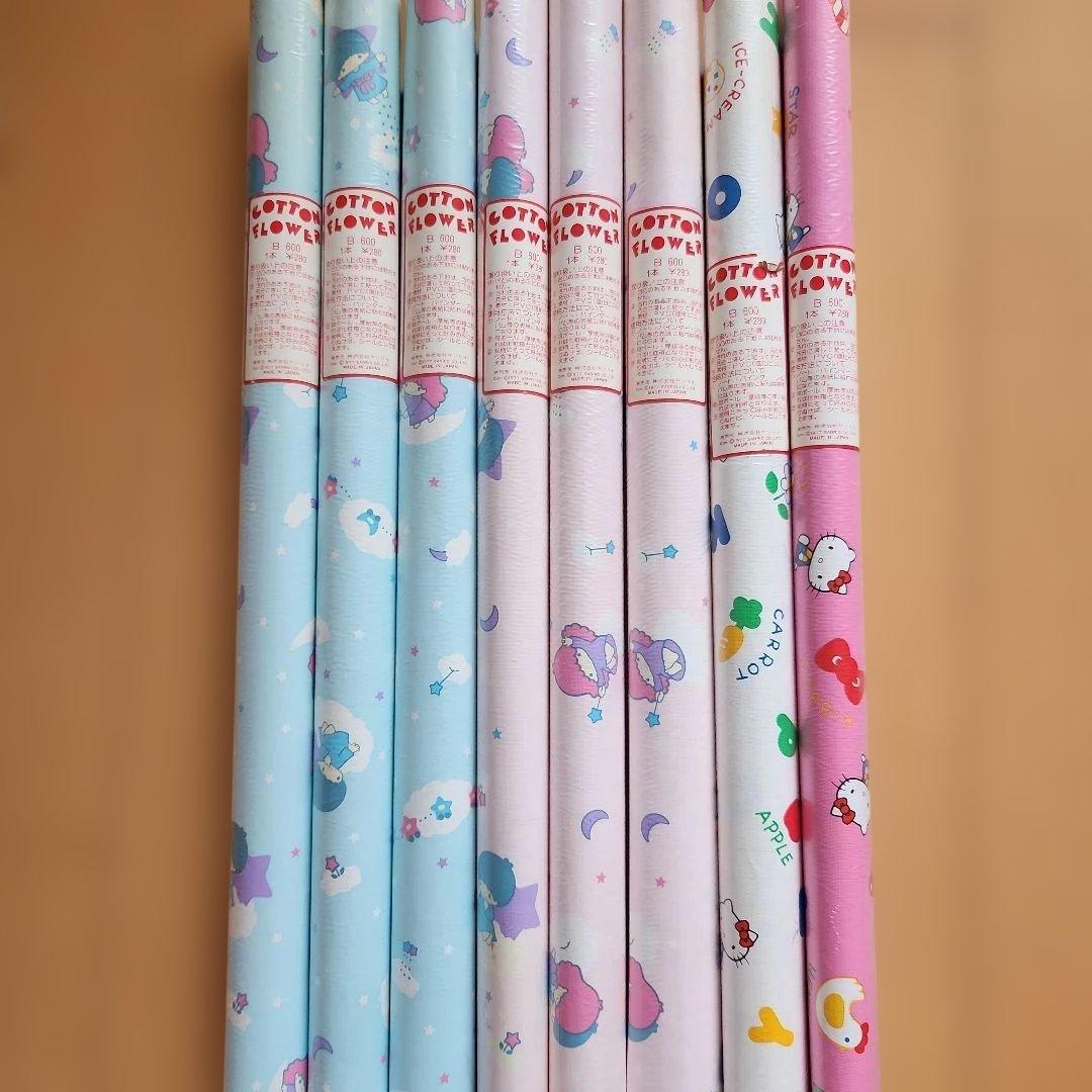 レトロサンリオキャラクター　インテリアシート　COTTON FLOWER 丸富製紙 花束 サンリオキャラクターズ ナチュラル 再生紙 エンボス