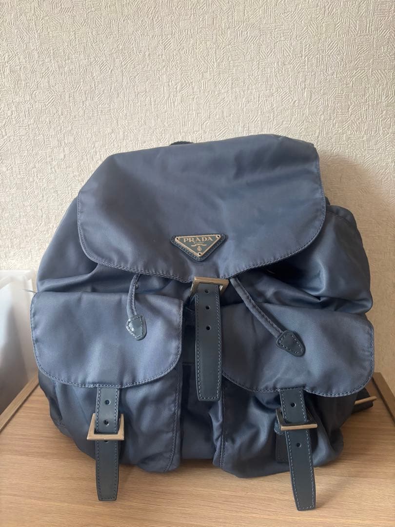 PRADA VELA ナイロンリュック デニム系｜定番人気・男女兼用 プラダ リュックサック バックパック メンズ ブラック PRADA 2VZ135 V
