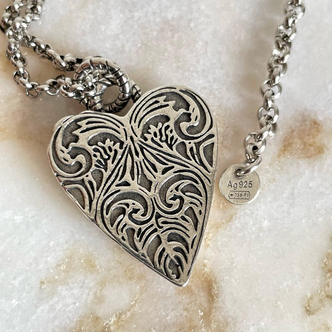 4550 GUCCI グッチ アラベスク ハート シルバー925 ネックレス - メルカリ