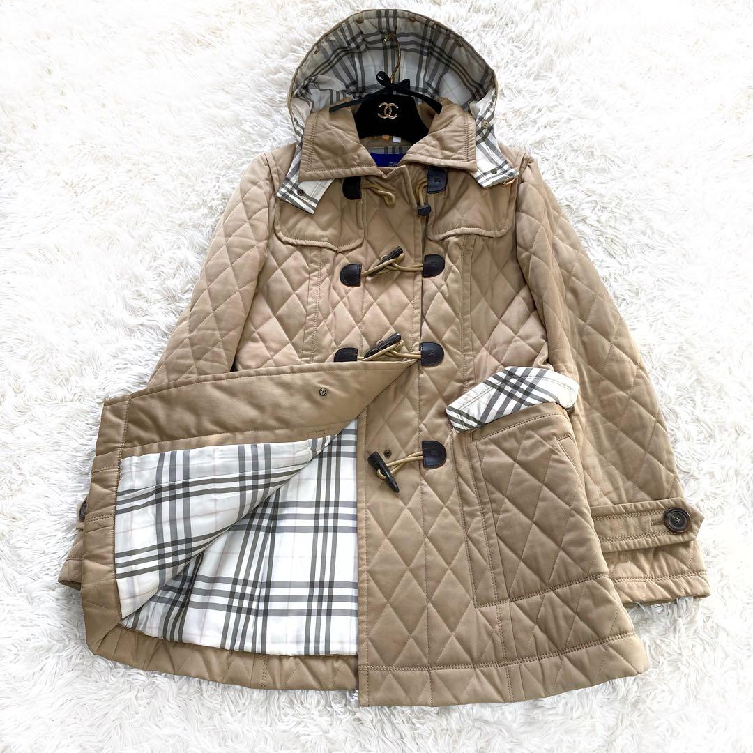 バーバリーブルーレーベル キルティング　ダッフルコート ベージュ 40